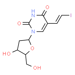 ChemSpider 2D Image | 1-(2-Deoxypentofuranosyl)-5-[(E)-2-iodovinyl]-2,4(1H,3H)-pyrimidinedione | C11H13IN2O5