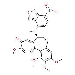 ChemSpider 2D Image | (S)-6,7-Dihydro-1,2,3,10-tetramethoxy-7-(methyl(7-nitro-4-benzofurazanyl)amino)benzo(a)heptalen-9(5H)-one | C27H26N4O8