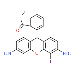 ChemSpider 2D Image | Methyl 2-(3,6-diamino-4-iodo-9H-xanthen-9-yl)benzoate | C21H17IN2O3