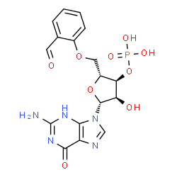 ChemSpider 2D Image | 5'-O-(2-Formylphenyl)guanosine 3'-(dihydrogen phosphate) | C17H18N5O9P