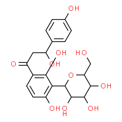 ChemSpider 2D Image | 1,5-Anhydro-1-{2,6-dihydroxy-3-[3-hydroxy-3-(4-hydroxyphenyl)propanoyl]phenyl}hexitol | C21H24O10