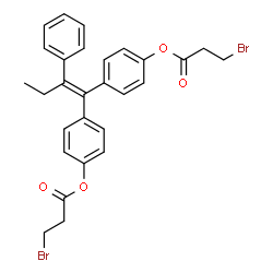 ChemSpider 2D Image | (2-Phenyl-1-butene-1,1-diyl)di-4,1-phenylene bis(3-bromopropanoate) | C28H26Br2O4