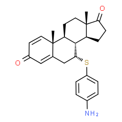 ChemSpider 2D Image | (7alpha)-7-[(4-Aminophenyl)sulfanyl]androsta-1,4-diene-3,17-dione | C25H29NO2S