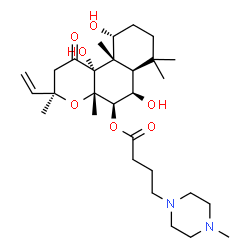 ChemSpider 2D Image | (3R,4aS,5R,6R,6aR,10R,10aS,10bR)-6,10,10b-Trihydroxy-3,4a,7,7,10a-pentamethyl-1-oxo-3-vinyldodecahydro-1H-benzo[f]chromen-5-yl 4-(4-methyl-1-piperazinyl)butanoate | C29H48N2O7