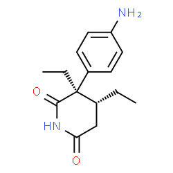 ChemSpider 2D Image | (3R,4R)-3-(4-Aminophenyl)-3,4-diethyl-2,6-piperidinedione | C15H20N2O2