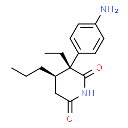 ChemSpider 2D Image | (3R,4R)-3-(4-Aminophenyl)-3-ethyl-4-propyl-2,6-piperidinedione | C16H22N2O2