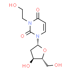 ChemSpider 2D Image | 2'-Deoxy-3-(2-hydroxyethyl)uridine | C11H16N2O6