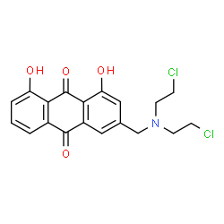 ChemSpider 2D Image | 3-{[Bis(2-chloroethyl)amino]methyl}-1,8-dihydroxy-9,10-anthraquinone | C19H17Cl2NO4