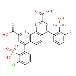 ChemSpider 2D Image | 4,7-Bis(3-chloro-2-sulfophenyl)-1,10-phenanthroline-2,9-dicarboxylic acid | C26H14Cl2N2O10S2