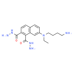 ChemSpider 2D Image | 7-[(4-Aminobutyl)(ethyl)amino]-1,2-naphthalenedicarbohydrazide | C18H26N6O2