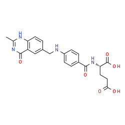 ChemSpider 2D Image | N-(4-{[(4-hydroxy-2-methylquinazolin-6-yl)methyl]amino}benzoyl)-L-glutamic acid | C22H22N4O6