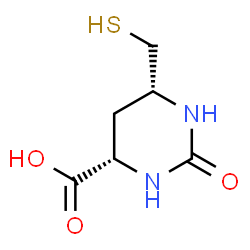 ChemSpider 2D Image | (4S,6R)-2-Oxo-6-(sulfanylmethyl)hexahydro-4-pyrimidinecarboxylic acid | C6H10N2O3S