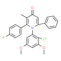 ChemSpider 2D Image | 1-(2-Chloro-3,5-dimethoxyphenyl)-2-(4-fluorophenyl)-3-methyl-6-phenyl-4(1H)-pyridinone | C26H21ClFNO3