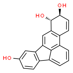 ChemSpider 2D Image | (9S,10S)-9,10-Dihydrobenzo[e]acephenanthrylene-6,9,10-triol | C20H14O3