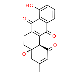 ChemSpider 2D Image | (4aS,12bR)-4a,8-Dihydroxy-3-methyl-4a,5,6,12b-tetrahydro-1,7,12(4H)-tetraphenetrione | C19H16O5