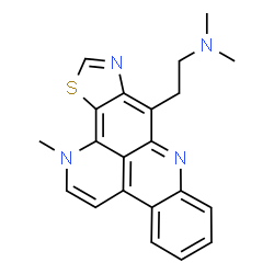 ChemSpider 2D Image | N,N-Dimethyl-2-(1-methyl-1H-pyrido[4,3,2-mn][1,3]thiazolo[5,4-b]acridin-9-yl)ethanamine | C21H20N4S