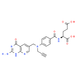 ChemSpider 2D Image | N-(4-{[(2-Amino-4-oxo-1,4-dihydropyrido[2,3-d]pyrimidin-6-yl)methyl](2-propyn-1-yl)amino}benzoyl)-L-glutamic acid | C23H22N6O6
