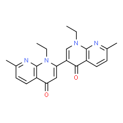 ChemSpider 2D Image | 1,1'-Diethyl-7,7'-dimethyl-2,3'-bi-1,8-naphthyridine-4,4'(1H,1'H)-dione | C22H22N4O2