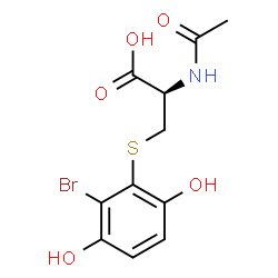 ChemSpider 2D Image | N-Acetyl-S-(2-bromo-3,6-dihydroxyphenyl)-L-cysteine | C11H12BrNO5S