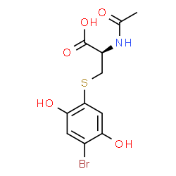 ChemSpider 2D Image | N-Acetyl-S-(4-bromo-2,5-dihydroxyphenyl)-L-cysteine | C11H12BrNO5S