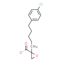 ChemSpider 2D Image | 2-[5-(4-Chlorophenyl)pentyl]-2-oxiranecarboxylate | C14H16ClO3