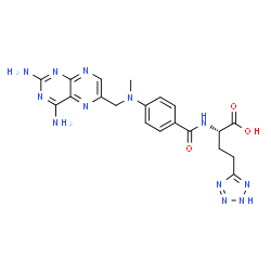ChemSpider 2D Image | (2S)-2-[(4-{[(2,4-Diamino-6-pteridinyl)methyl](methyl)amino}benzoyl)amino]-4-(2H-tetrazol-5-yl)butanoic acid | C20H22N12O3