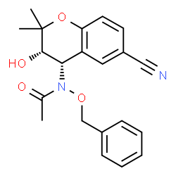 ChemSpider 2D Image | N-(Benzyloxy)-N-[(3S,4S)-6-cyano-3-hydroxy-2,2-dimethyl-3,4-dihydro-2H-chromen-4-yl]acetamide | C21H22N2O4