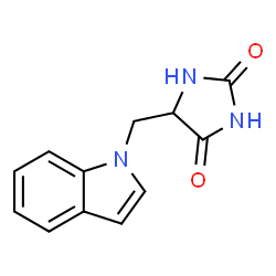 ChemSpider 2D Image | 5-(1H-Indol-1-ylmethyl)-2,4-imidazolidinedione | C12H11N3O2