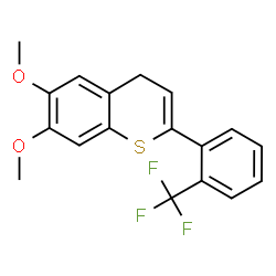 ChemSpider 2D Image | 6,7-Dimethoxy-2-(2-trifluoromethylphenyl)-4H-thiochromene | C18H15F3O2S
