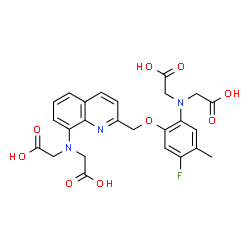 ChemSpider 2D Image | {[2-({2-[Bis(carboxymethyl)amino]-5-fluoro-4-methylphenoxy}methyl)-8-quinolinyl](carboxymethyl)amino}acetic acid | C25H24FN3O9