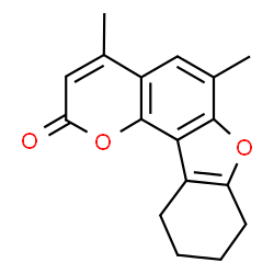 ChemSpider 2D Image | 4,6-Dimethyl-8,9,10,11-tetrahydro-2H-[1]benzofuro[2,3-h]chromen-2-one | C17H16O3