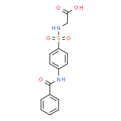 ChemSpider 2D Image | N-{[4-(Benzoylamino)phenyl]sulfonyl}glycine | C15H14N2O5S