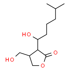 ChemSpider 2D Image | 4-(Hydroxymethyl)-3-(1-hydroxy-5-methylhexyl)dihydro-2(3H)-furanone | C12H22O4