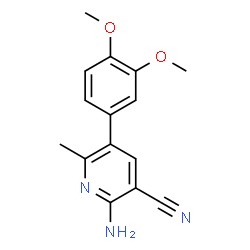 ChemSpider 2D Image | 2-Amino-5-(3,4-dimethoxyphenyl)-6-methylnicotinonitrile | C15H15N3O2