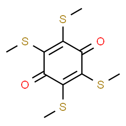 ChemSpider 2D Image | 2,3,5,6-Tetrakis(methylsulfanyl)-1,4-benzoquinone | C10H12O2S4