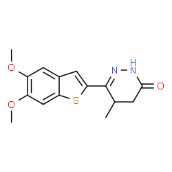 ChemSpider 2D Image | 6-(5,6-Dimethoxybenzo[b]thien-2-yl)-4,5-dihydro-5-methyl-3(2H)-pyridazinone | C15H16N2O3S