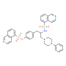 ChemSpider 2D Image | 4-(2-((5-Isoquinolinylsulfonyl)amino)-3-(4-phenyl-1-piperazinyl)propyl)phenyl 5-isoquinolinesulfonate | C37H35N5O5S2