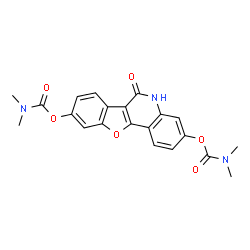 ChemSpider 2D Image | 6-Oxo-5,6-dihydro[1]benzofuro[3,2-c]quinoline-3,9-diyl bis(dimethylcarbamate) | C21H19N3O6