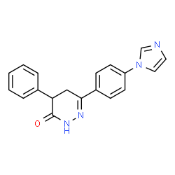 ChemSpider 2D Image | 6-[4-(1H-Imidazol-1-yl)phenyl]-4-phenyl-4,5-dihydro-3(2H)-pyridazinone | C19H16N4O