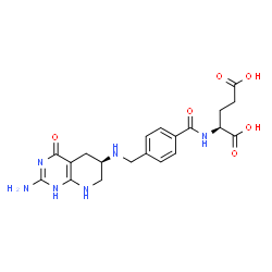 ChemSpider 2D Image | N-[4-({[(6R)-2-Amino-4-oxo-1,4,5,6,7,8-hexahydropyrido[2,3-d]pyrimidin-6-yl]amino}methyl)benzoyl]-L-glutamic acid | C20H24N6O6
