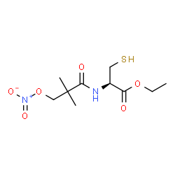 ChemSpider 2D Image | Ethyl N-[2,2-dimethyl-3-(nitrooxy)propanoyl]-L-cysteinate | C10H18N2O6S