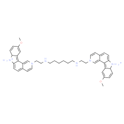 ChemSpider 2D Image | 2,2'-[1,6-Hexanediylbis(imino-2,1-ethanediyl)]bis(10-methoxy-7,7a-dihydro-2H-pyrido[4,3-c]carbazol-7-ium) | C42H50N6O2