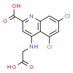 ChemSpider 2D Image | 4-[(Carboxymethyl)amino]-5,7-dichloro-2-quinolinecarboxylic acid | C12H8Cl2N2O4