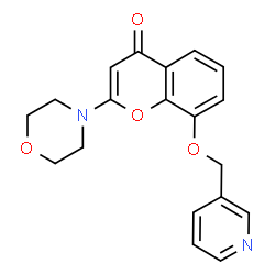 ChemSpider 2D Image | 2-(4-Morpholinyl)-8-(3-pyridinylmethoxy)-4H-chromen-4-one | C19H18N2O4