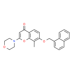 ChemSpider 2D Image | 8-Methyl-2-(4-morpholinyl)-7-(1-naphthylmethoxy)-4H-chromen-4-one | C25H23NO4