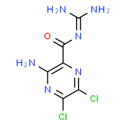 ChemSpider 2D Image | 3-Amino-5,6-dichloro-N-(diaminomethylene)-2-pyrazinecarboxamide | C6H6Cl2N6O