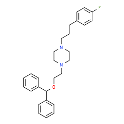 ChemSpider 2D Image | 1-(2-(diphenylmethoxy)ethyl)-4-(3-(4-fluorophenyl)propyl)piperazine | C28H33FN2O