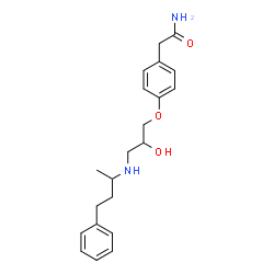 ChemSpider 2D Image | 2-(4-{2-Hydroxy-3-[(4-phenyl-2-butanyl)amino]propoxy}phenyl)acetamide | C21H28N2O3