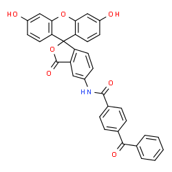 ChemSpider 2D Image | 4-Benzoyl-N-(3',6'-dihydroxy-3-oxo-3H-spiro[2-benzofuran-1,9'-xanthen]-5-yl)benzamide | C34H21NO7