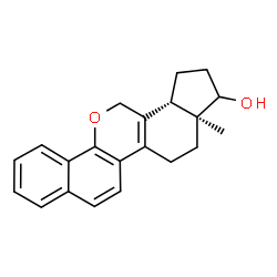 ChemSpider 2D Image | (3aS,13bS)-3a-Methyl-1,2,3,3a,4,5,13,13b-octahydrobenzo[h]indeno[4,5-c]chromen-3-ol | C21H22O2